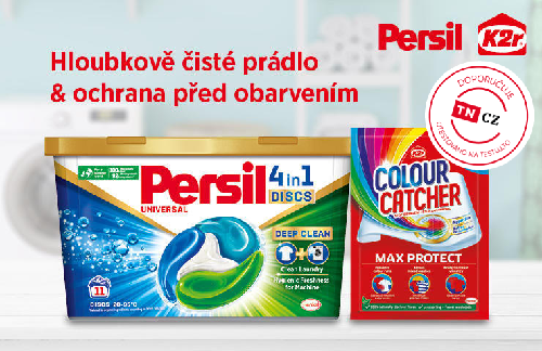 Zářivě čisté prádlo? Ano! Ochrana před obarvením? Ano! Otestovali jsme balíček pracích kapslí Persil a prací ubrousky K2r Colour Catcher